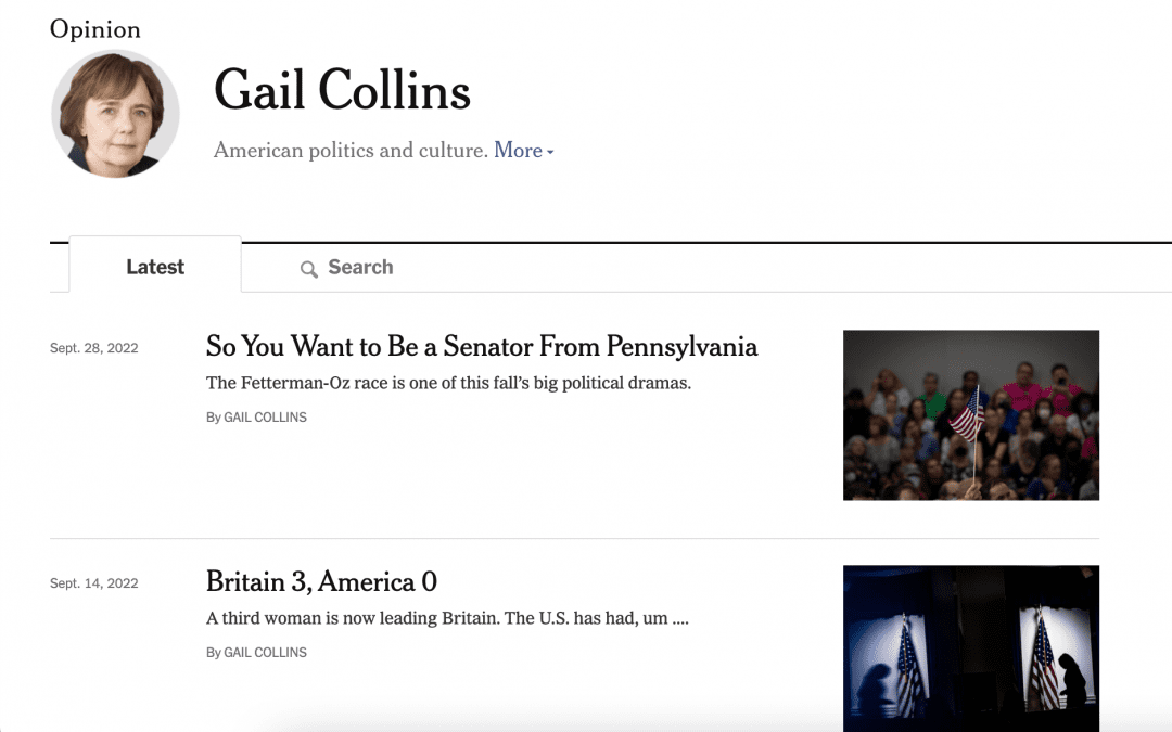 Columnist Review – Gail Collins