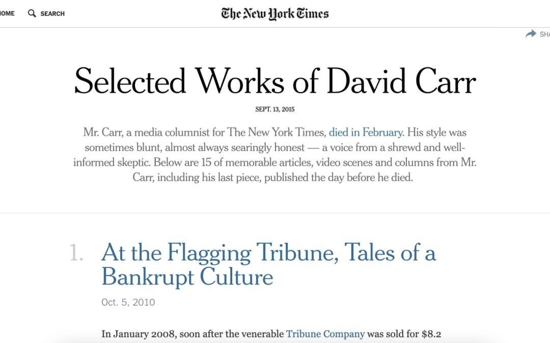 David Carr Commentary